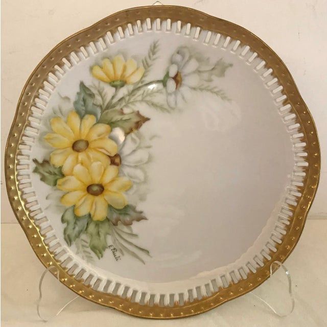 Vintage Hand Painted Gold Rim Plate For Sale In Dallas - Image 6 of 6