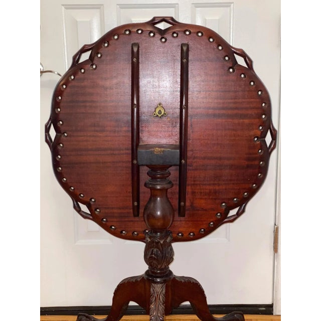 Antique Chippendale Round Table With Fold-Down Top For Sale - Image 9 of 13