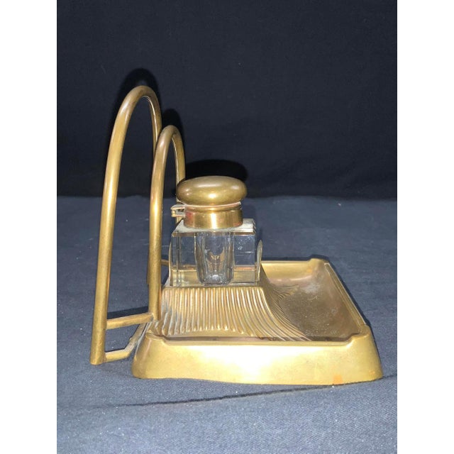 Art Deco Vintage Art Deco Inkwell on Stand For Sale - Image 3 of 9