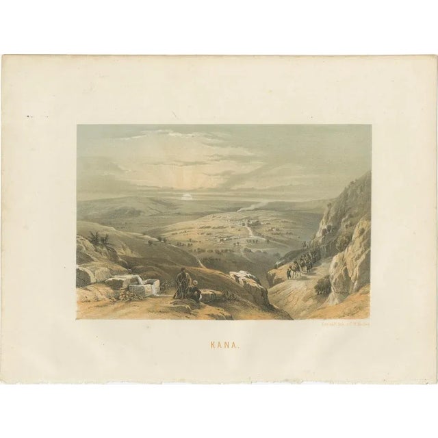 Title: 19th-Century Chromolithograph of Cana – Biblical Landscape After David Roberts : This striking 19th-century...