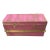 Handcrafted Steamer Trunk in Golden Pink For Sale