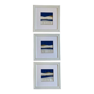 Contemporary Semi-Abstract​ Mixed Media Nautical Sailcloth Landscape Series of 3​ - By JJ-Hogan | the Rise and Fall of Each Day For Sale