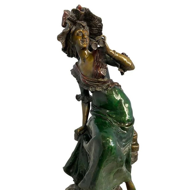 Bronze Lady by Louis Hottot, 20th Century For Sale - Image 12 of 14