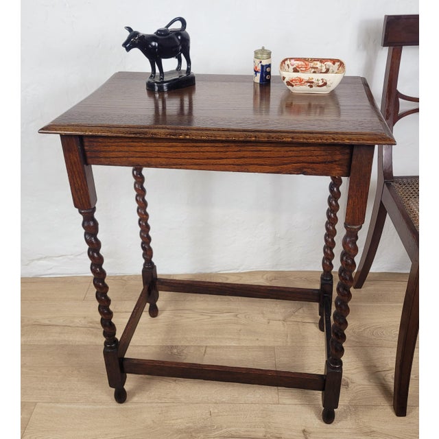 This wonderful Vintage English side table has gorgeous features that are sure to add a country character and charm to the...
