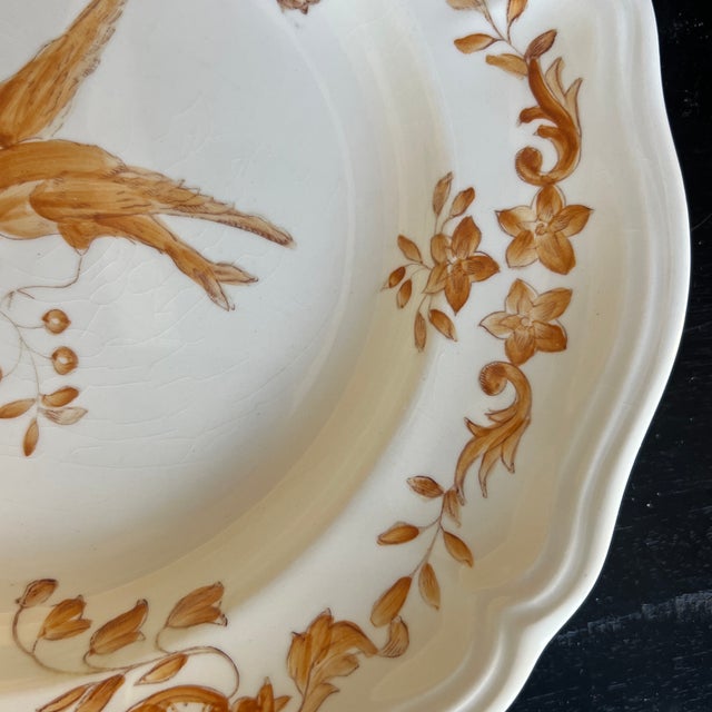 Longchamp Vintage French Faience Longchamp Clery Hand Painted Dinner Plates- Set of 5 For Sale - Image 4 of 6