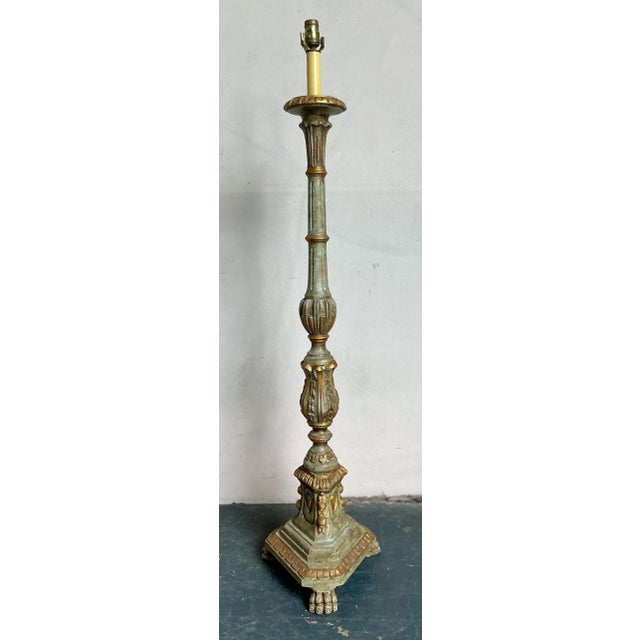 Mid 20th Century Vintage Regency Sarreid Gilt Tipped Floor Lamp For Sale - Image 5 of 8