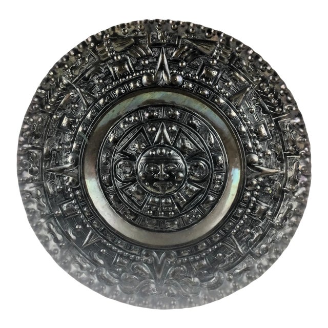 Vintage Hand Hammered Solid Copper Sun God Hanging Wall Plate For Sale