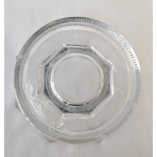 1930s Pressed Etched Glass Bowl Pedestal Stand Chairish