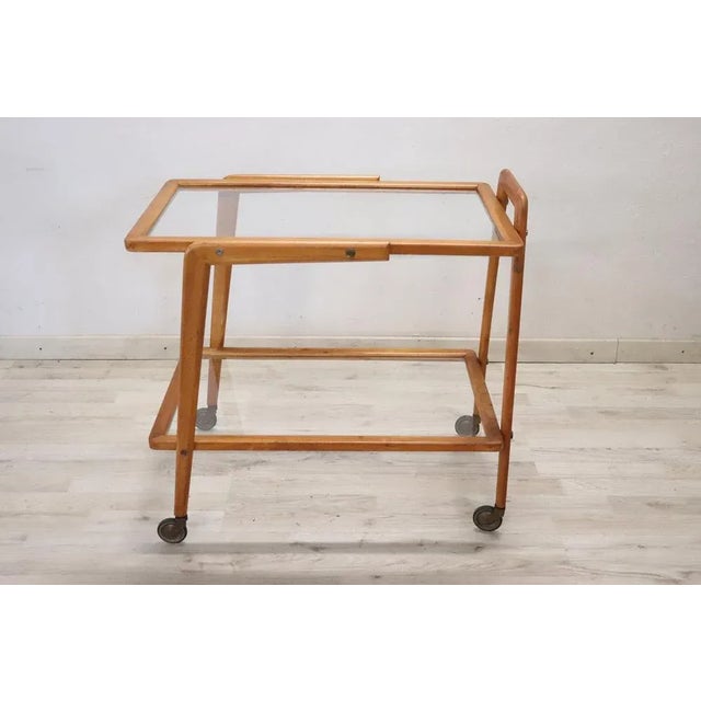 Wood Wood and Glass Drinks Trolley or Bar Cart, 1950s For Sale - Image 7 of 8