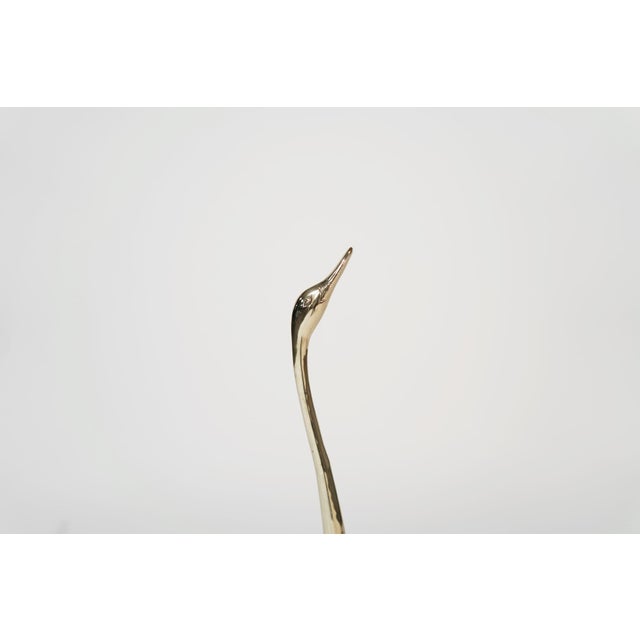 Gold Set of Large-Scale Vintage Brass Swan Sculptures, C. 1950s For Sale - Image 8 of 10