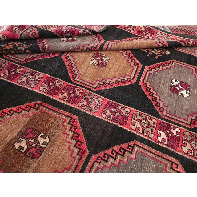 Black Galerie Shabab Collection Mid-20th Century Turkish Anatolian Room Size Carpet For Sale - Image 8 of 8