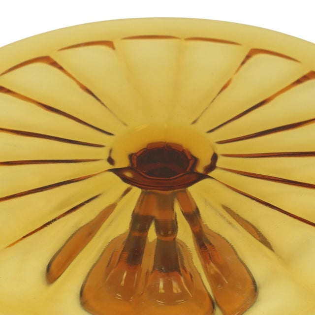 Art Deco Amber Tart Plate Dish from Verrerie de Scailmont, 1930s For Sale - Image 9 of 13