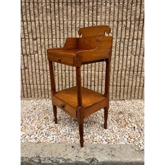 Antique English Yellow Pine Side Table. Solid wood, dovetail joint construction Overall height 37”, floor to the top of...