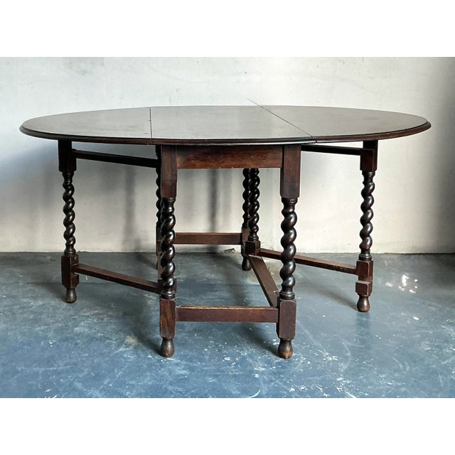 Early 20th Century Vintage Boho Drop Leaf Gate Leg Table For Sale - Image 5 of 12