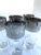 Stunning Set of 5 Vintage Mid-Century Vintage Retro Highball Glasses Tumblers with Wide Silver Platinum Chrome Border....