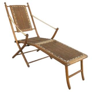 Deck Chair in Oak, 1920s For Sale