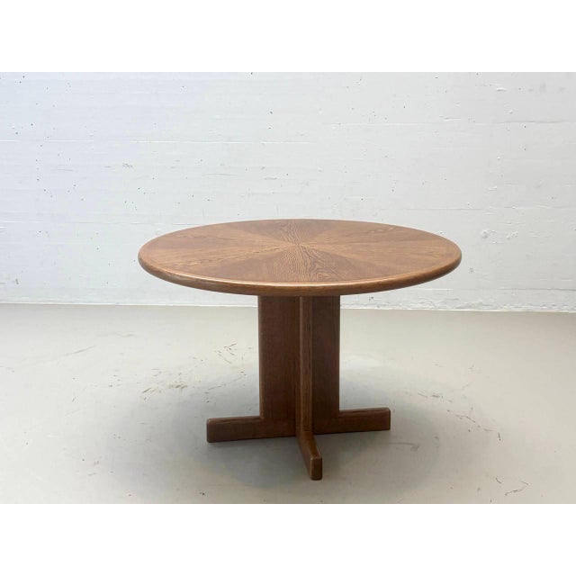 Vintage Round Dining Table in Oak, 1970s For Sale - Image 3 of 16