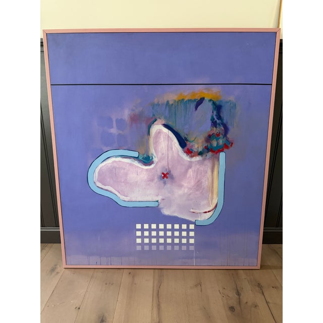 Museum & University Listed: An authentic, monumental 1971 original painting by celebrated NYU Art Professor Robert...
