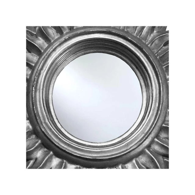 Mid-Century French Silver Wood Sun Mirror, 1960 For Sale - Image 4 of 6
