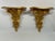 A gorgeous pair of carved Italian Giltwood Decorative Wall Shelf Brackets. Circa Mid 20th Century. "Made in Italy" stamped...