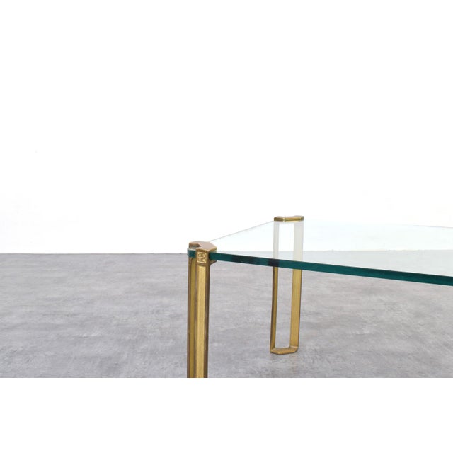Peter Ghyczy Hollywood Regency Brass and Glass Coffee Table by Peter Ghyczy, 1970s For Sale - Image 4 of 8