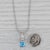 4.77ctw Blue Topaz Diamond Pendant Necklace 14k White Gold 16" Snake Chain For Sale - Image 4 of 6