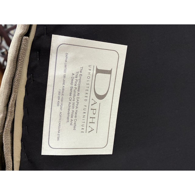 Textile Dapha Upholstered Furniture Round Tufted Skirted Ottoman, 36” For Sale - Image 7 of 7