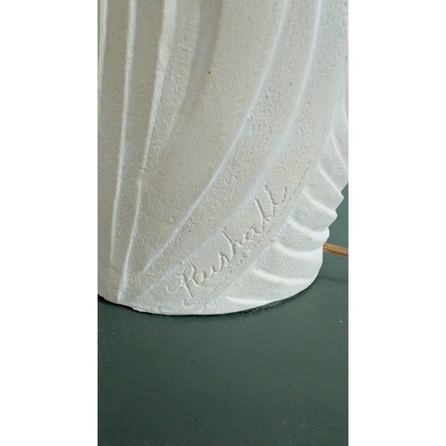 Metal Large Vintage Dayle Rushall Sculptural Heron Egret Table Lamp, Ivory Palm Beach Coastal For Sale - Image 7 of 9