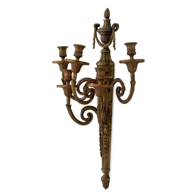 Louis XVI Style Gilt Bronze Wall Appliques, Pair For Sale In New York - Image 6 of 12