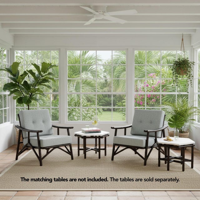 A tasteful fusion of modern, Eastern and boho-chic style. Luxurious rattan seating group by John B. Wisner for Ficks Reed....