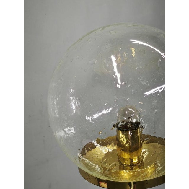 Bubble Glass and Brass Floor Lamp from Kamenicky Senov, 1970s For Sale - Image 4 of 11