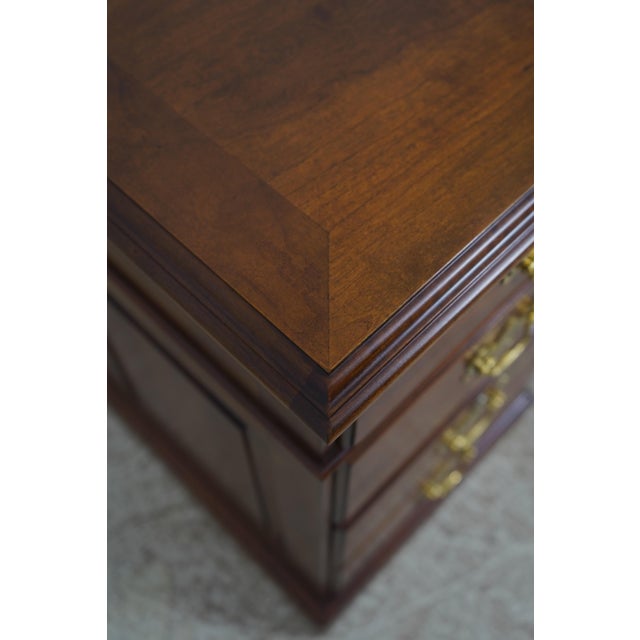 Statton Large Kneehole Cherry Executive Desk For Sale - Image 10 of 18