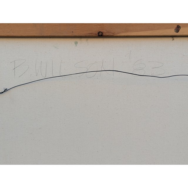 1980s Geometric Abstract Acrylic Painting on Canvas by B. Wilson "Spatter Series No. 2," Framed For Sale In San Francisco - Image 6 of 8