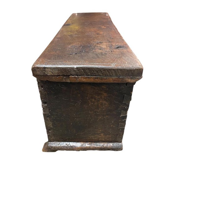 Brown Large Carved Walnut Chest, 1600s-1650s For Sale - Image 8 of 9