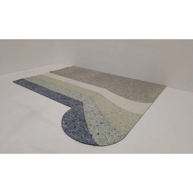 Shades Rounded Naiad Blue Rug by Patricia Urquiola for Gan For Sale - Image 3 of 12