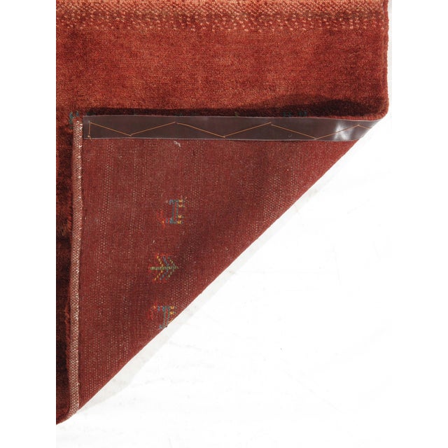 1980s 1980s Hand-Knotted Persian Gabbeh Wool Rug 5'9" X 8'0" For Sale - Image 5 of 5