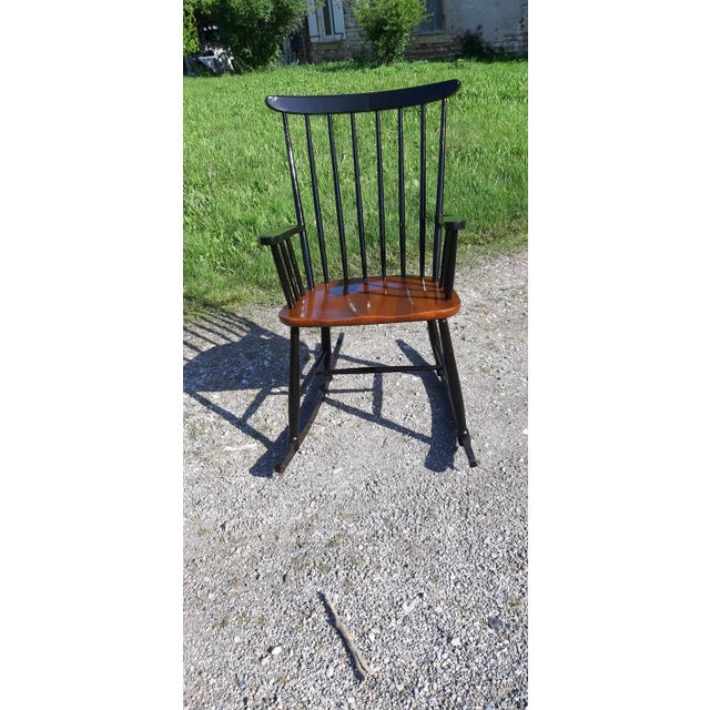 Brown Rocking Chair by Tapiovaara, 1970s For Sale - Image 8 of 8