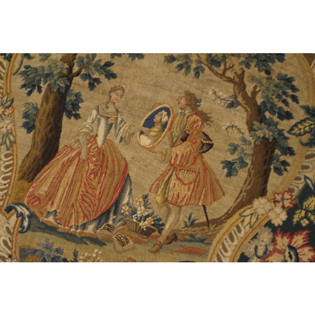 Figurative A Fine Pair of Mid-18th Century English Petit-Point Fireplace Screen For Sale - Image 3 of 12
