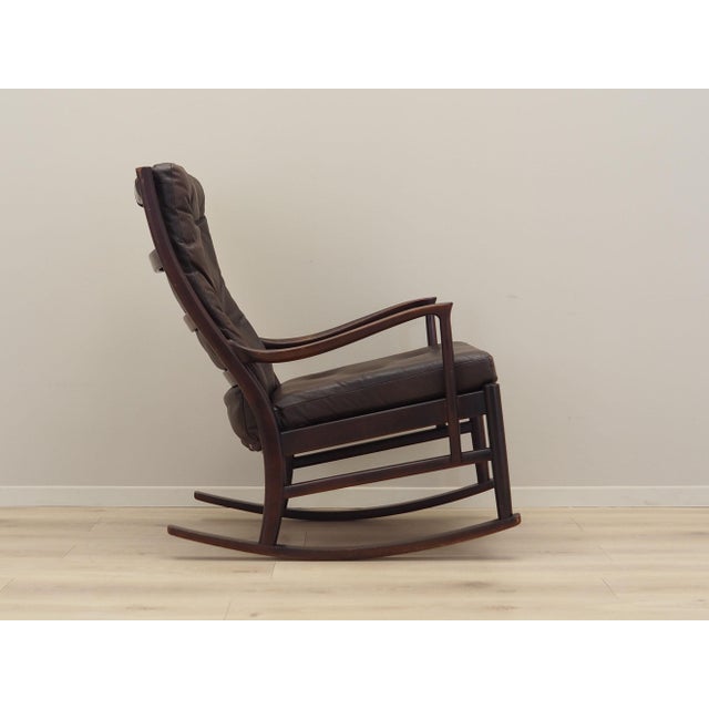 Brown Vintage Danish Beech Rocking Chair, 1980s For Sale - Image 8 of 18
