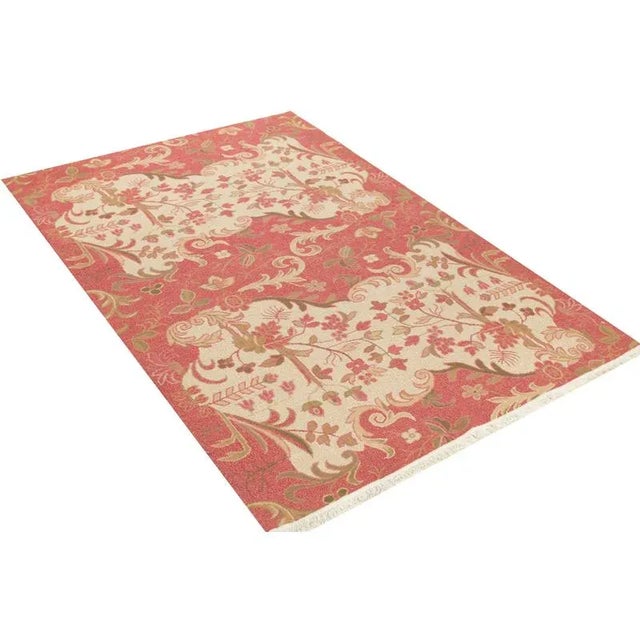 2000 - 2009 Handwoven Flatweave Chinese Area Rug 4'0"×6'0" For Sale - Image 5 of 10