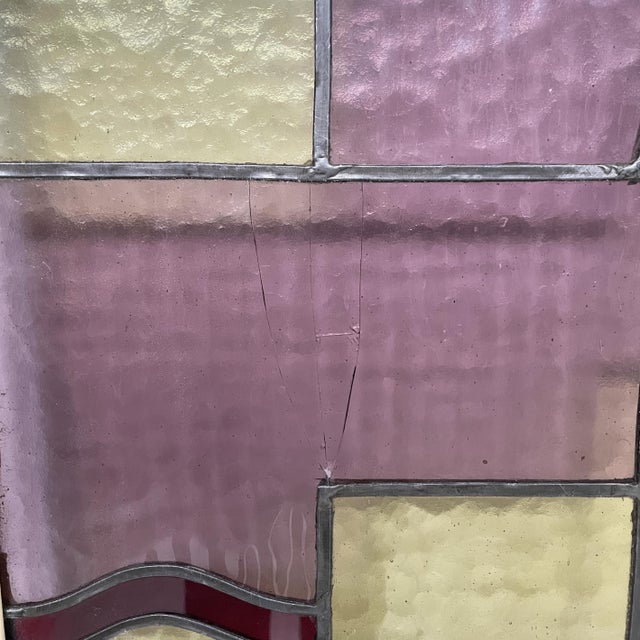 Italian Liberty Cactus Stained-Glass Windows, 1910s, Set of 2 For Sale - Image 8 of 15