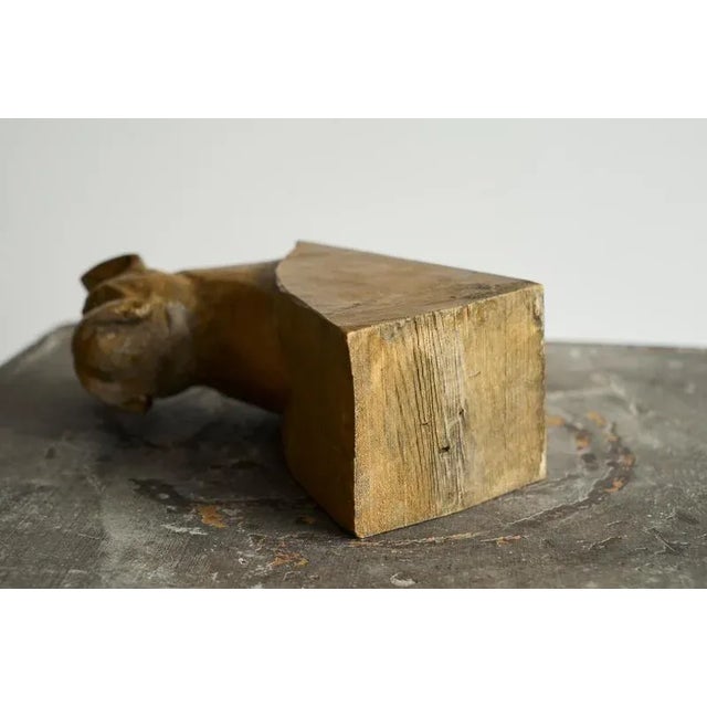 Boxer Sculpture in Carved Wood, 1950s For Sale - Image 12 of 13