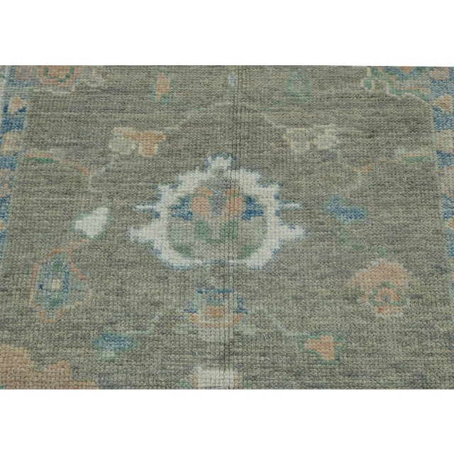Brown & Blue Turkish Oushak Rug 3'11" x 5'9" For Sale In Houston - Image 6 of 8
