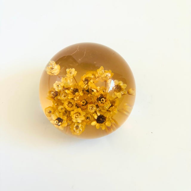 Lucite Flower Paperweight For Sale - Image 4 of 8