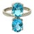 Stunning 925 Silver Twin Ring With December Birthsotne 5.49 Carat Prong Set - Size 6 For Sale
