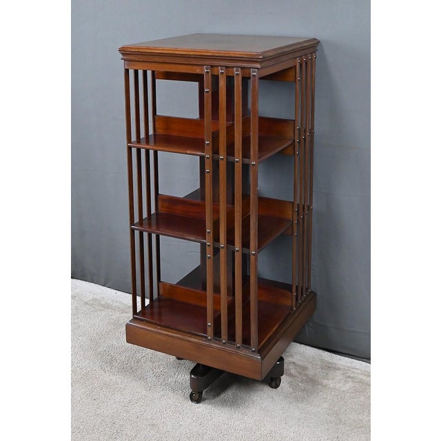 20th Century Mahogany Revolving Bookshelf, England For Sale - Image 4 of 18