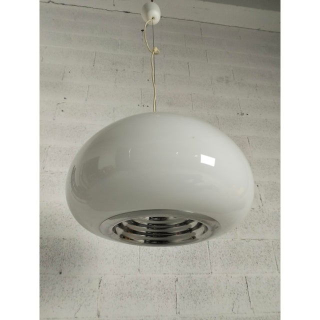 Metal Black & White Ceiling Lamp by Fratelli Castiglioni for Flos, 1970s For Sale - Image 7 of 15