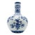Vintage Chinese Blue and White Porcelain Tianqiuping Globular Vase – Pomegranate & Floral Motif For Sale