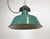 Green Industrial Green Enamel Factory Lamp with Cast Iron Top from Polam, 1960s For Sale - Image 8 of 16