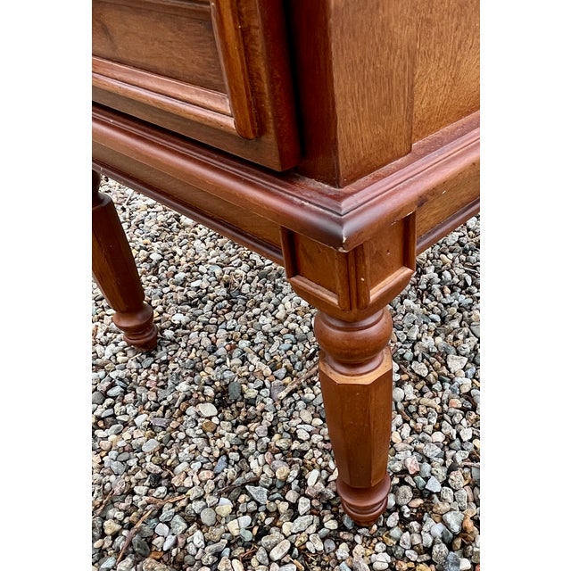 Brown Side Table With Storage of Four Folding Serving Tray Stands Solid Birchwood For Sale - Image 8 of 13